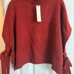Women's Rust Sweater with Side Tie Details